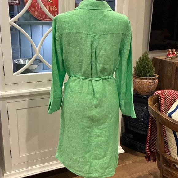 Lilly Pulitzer Belted Linen Pilar Tunic in Gecko Green - Picture 5 of 11